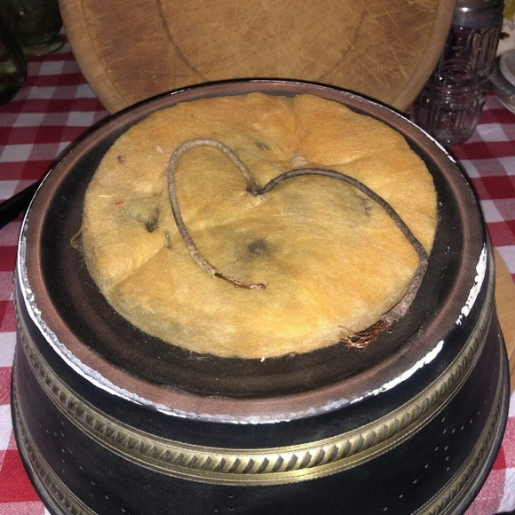 Ceiling Light Perforated Metal Round Shade Vintage Black & Gold - Picture 7 of 8